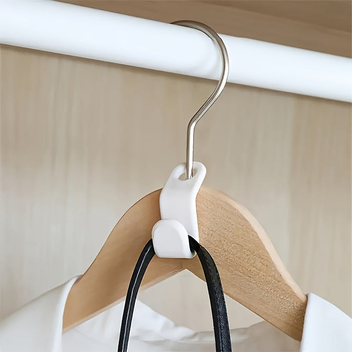20 piezas de conectores de plástico de moda para perchas de ropa, organizador de pared que ahorra espacio, solución de almacenamiento elegante para el armario, accesorios de gancho duraderos para uso doméstico y de cocina, ganchos utilitarios