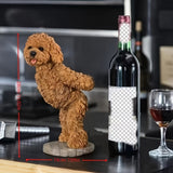 Rack de Vino Europeo Creativo para el Hogar, Decoración de Vino para el Salón, Bar, Teddy Dog, Rack de Vino Tinto, Decoración Divertida | Portavino Decorativo | Construcción de Resina