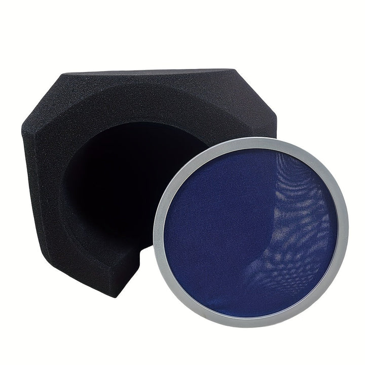 Escudo de protección para micrófono profesional - Absorbedor de sonido de espuma de alta densidad, cubierta de esponja a prueba de viento para estudio y grabación en vivo, reducción de ruido, negro, conector XLR, esenciales para cabinas de grabación, dis