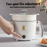 Olla de doble capa no adherente de American Standard, fabricante de fideos instantáneos, cocinero eléctrico, sartén multifuncional y olla exprés, vaporizador, olla exprés eléctrica para dormitorio, olla pequeña de fuego conveniente.