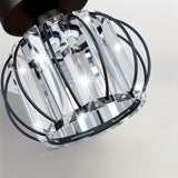 1 Lámpara de Techo Semi-Encajada Pequeña con Cristales, Luz de Jaula Metálica Estilo Granja para Iluminación Interior en Salón Pasillo Baño Entrada Cocina, Bombilla E26 No Incluida