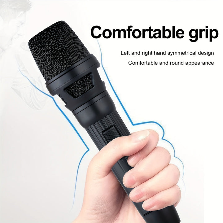Máquina de karaoke con micrófono cableado (Gris) - Micrófono dinámico unidireccional para voces - Micrófono de enchufe para máquina de karaoke, altavoz y parlante - Micrófono para cantar, hablar en público y fiestas