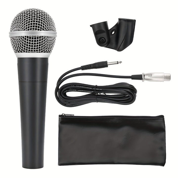 [Micrófono Dinámico Cardioide con Cable] BOMGE Micrófono Dinámico Cardioide con Cable SM58LK de Metal - Micrófono Vocal Legendario de Mano con Cable XLR de 3m 6.35mm - Actuación en Escenario DJ Karaoke BBOX Grabación Vocal Show en Vivo Transmisión en Viv