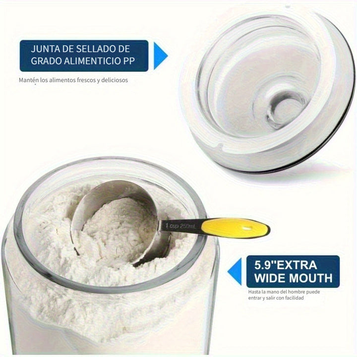 1 Paquete/2 Paquetes, Jarras de Galletas y Jarras de Dulces, Jarras de Vidrio de 5,68 L con Tapas Sellables, Jarras de Vidrio de Cocina de Alta Resistencia para Harina, Azúcar, Arroz, Pasta, Frijoles, Almacenamiento de Lencería