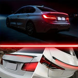 Tira de luz LED para alerón de coche, tira de luz decorativa de fibra de carbono con luz ambiental de flujo de escaneo, sin batería.