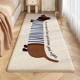 Alfombra de Peluche con Patrón de Perro Dachshund, Antideslizante y Lavable de Poliéster, Alfombra Rectangular de Alto Pelo y Esponjosa para Dormitorio, Uso Interior - Hecha a Máquina, Festiva para Navidad, Hanukkah, Graduación, Alfombras para Dormitorio