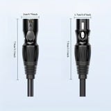 Cable de extensión XLR chapado en oro de CHOSEAL - Cable de audio de 3 pines masculino a femenino con protección de papel aluminio y blindaje trenzado, carcasa de aleación para mezclador de micrófono y amplificador, equipo de audio profesional | Cable de