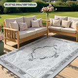 ZULIDA Alfombra de patrón floral gris claro - Lavar en máquina, varios tamaños disponibles, cómoda y elegante para sala de estar, dormitorio o espacios al aire libre, forma rectangular, fibra de poliéster, alfombras para sala de estar
