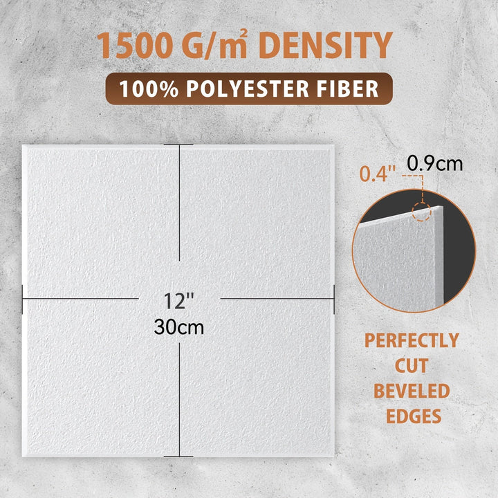 28 piezas de paneles de espuma acústica AUSLET, baldosas de insonorización autoadhesivas, espuma de reducción de ruido blanco, instalación fácil, para estudios de grabación, teatros domésticos y oficinas