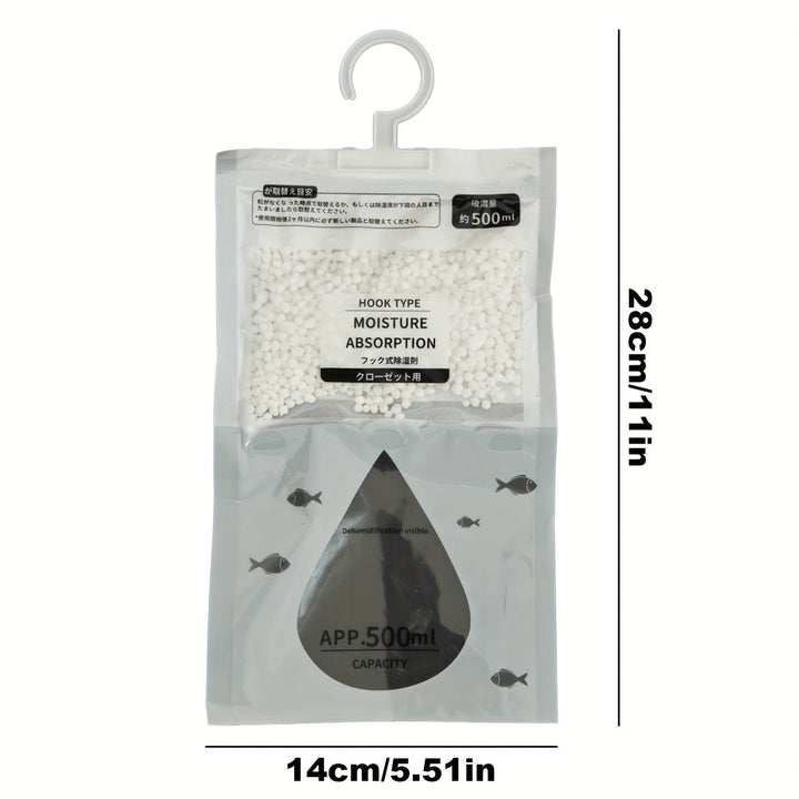 Paquete de 5/10 bolsas deshumidificadoras de gran capacidad de 500Ml, no se necesita electricidad para la deshumidificación de armarios y hogares, bolsas absorbentes de humedad, no requiere energía.