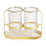 Porta Utensilios de Lujo Ligero | Soporte de Hierro + Bandeja Transparente PET para Cuchillos, Tenedores y Cucharas | Organizador de Encimera sin Taladro