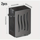 Soporte para utensilios de cocina, organizador de utensilios de cocina montado en la pared, bandeja de drenaje y gancho, tenedor, cuchara, cuchillo, palillos para palillos