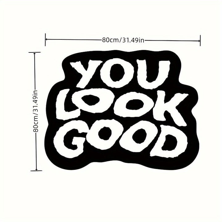 "Alfombra antideslizante lavable de aspecto atractivo, ligera de poliéster y TPR, hecha a máquina, con respaldo de PVC, forma irregular para dormitorio, sala de estar, juegos - Blanco y negro"