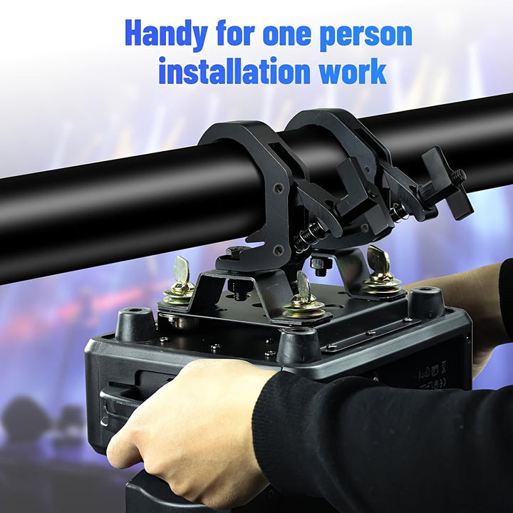 4 piezas de ganchos de luz de escenario de aluminio ajustables - Ganchos de luz par negros para uso al aire libre, aluminio duradero con capacidad de carga de 150 kg, se adapta a tubos de 40 mm-60 mm, diseño resistente para eventos iluminados, accesorios