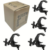4 piezas de ganchos de luz de escenario de aluminio ajustables - Ganchos de luz par negros para uso al aire libre, aluminio duradero con capacidad de carga de 150 kg, se adapta a tubos de 40 mm-60 mm, diseño resistente para eventos iluminados, accesorios