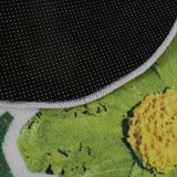 1pc Alfombra de Goma Antideslizante con Diseño de Margaritas Verdes y Blancas, Fibra de Poliéster, Ideal para Protección de Pisos de Dormitorio, Cocina o Baño, Alfombra Decorativa para Piso | Alfombra de Baño | Alfombra de Goma Antideslizante