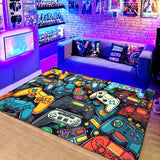 Alfombrilla de Área para Controlador de Juegos de 1 Pieza para Dormitorio de Niños - Diseño Vívido de Videojuego, Material Suave de Franela, Ligera y Lavable a Máquina, Ideal para Configuración de Deportes Electrónicos, Alfombra de Puerta, Cocina o Sala