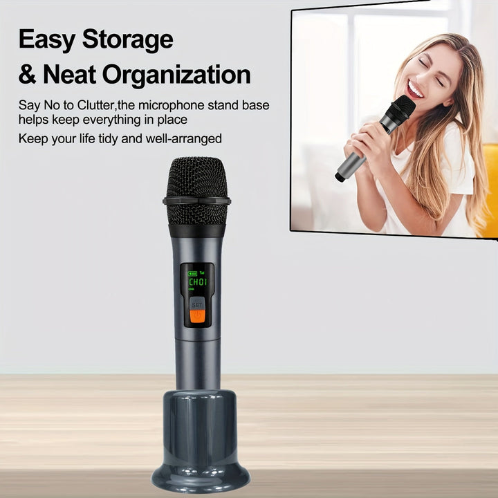 Microfono de Karaoke sin varillas, Micrófono Portátil para Fiestas en Casa, Regalo para Adultos con Soporte y Adaptador de 3.5mm Incluido