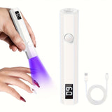 Linterna LED Portátil Recargable USB para Uñas, Secador de Gel Rápido y Luz Suave para Arte en Uñas, Material Plástico