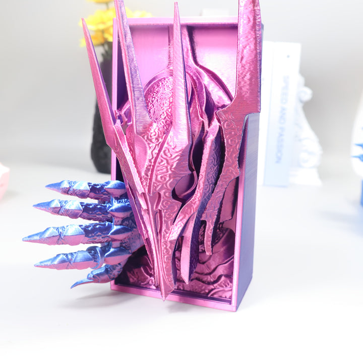 Estantería Fantástica - Diseño de Mano de Calavera Sauron Impreso en 3D, Decoración de Escritorio en Plástico Duradero, Regalo para Hombres, Ideal para Oficina o Hogar, Adorno para Estantes, Presente para Fiestas y Celebraciones