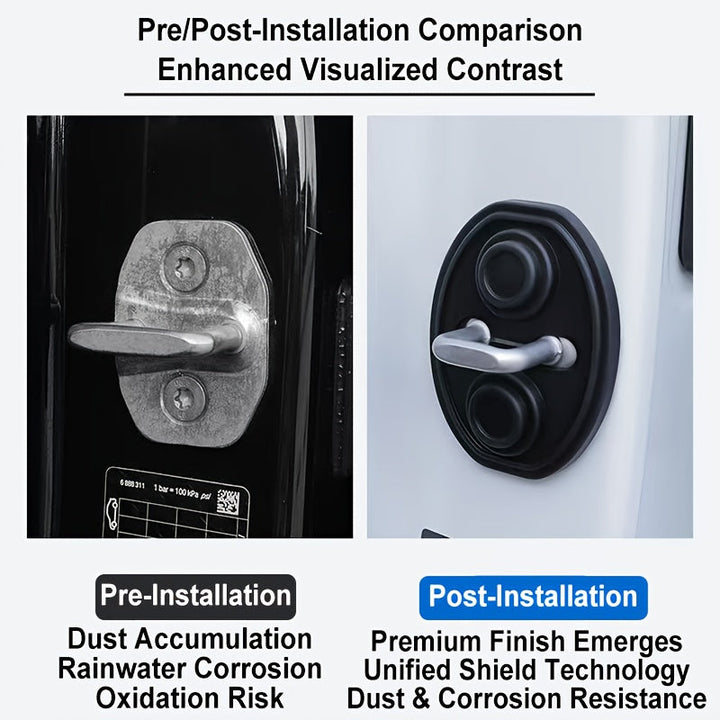 2 piezas/4 piezas de protector de cerradura de puerta de coche de silicona - Ajuste universal para la mayoría de los vehículos, absorción de impactos, platos de choque gruesos a prueba de óxido, reducción de ruido y protección completa