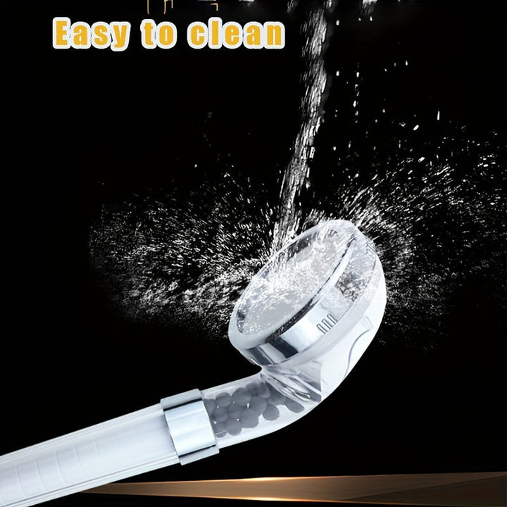 Cabezal de ducha con filtro iónico de alta presión, montaje en pared y colgante - Antiséptico, rociador de lluvia de ahorro de agua, ajuste universal, no necesita electricidad, cuerpo de plástico con acabado pulido (filtro original incluido)