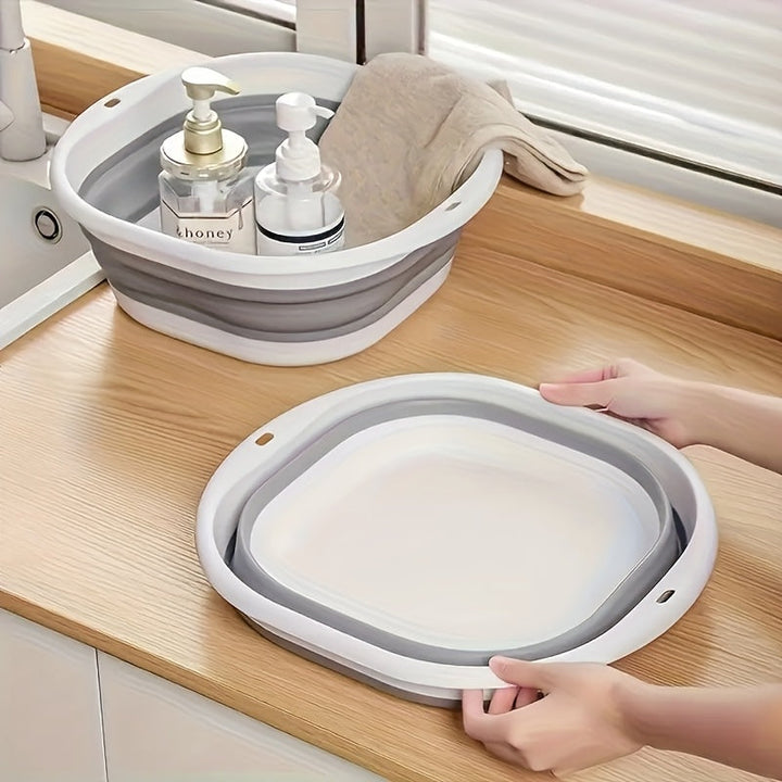 Baño Portátil Plegable para Lavandería - Cubo de Plástico Resistente y Compacto, Diseño Ahorrador de Espacio para Apartamentos, Caravanas, Camping y Viajes - Sin Necesidad de Electricidad, Fácil Limpieza, Ideal para Baños de Pie, Uñas y Manos - Perfecto