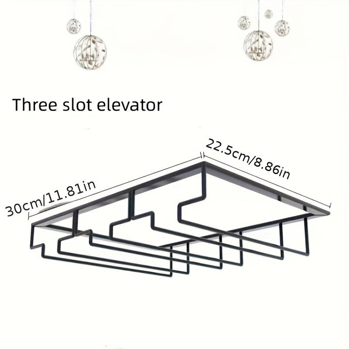 Soporte colgante para copas de vino, estante para copas debajo del mueble, estante de almacenamiento de hierro metálico, soporte para clasificación de copas, accesorios adecuados para bar, comedor, armario, cocina y organización