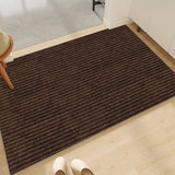 Alfombra antideslizante para puerta, 1 pieza, gris oscuro elegante, lavable a máquina y de secado rápido, perfil bajo con respaldo de goma, superficie texturizada para mejor agarre, ideal para uso en interiores/exteriores, disponible en varios tamaños, a