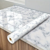 Rollo de Revestimiento Autoadhesivo para Estantes con Patrón Mármol Elegante - Material Duradero PET, Fácil de Limpiar, 59.99cm x 3.0metros - Ideal para Cocina, Armario, Tocador y Renovación de Muebles