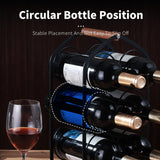 1pc Estante de vino metálico apilable con asa de madera, capacidad para hasta 6 botellas, almacenamiento duradero para barra de hogar y mostrador de cocina