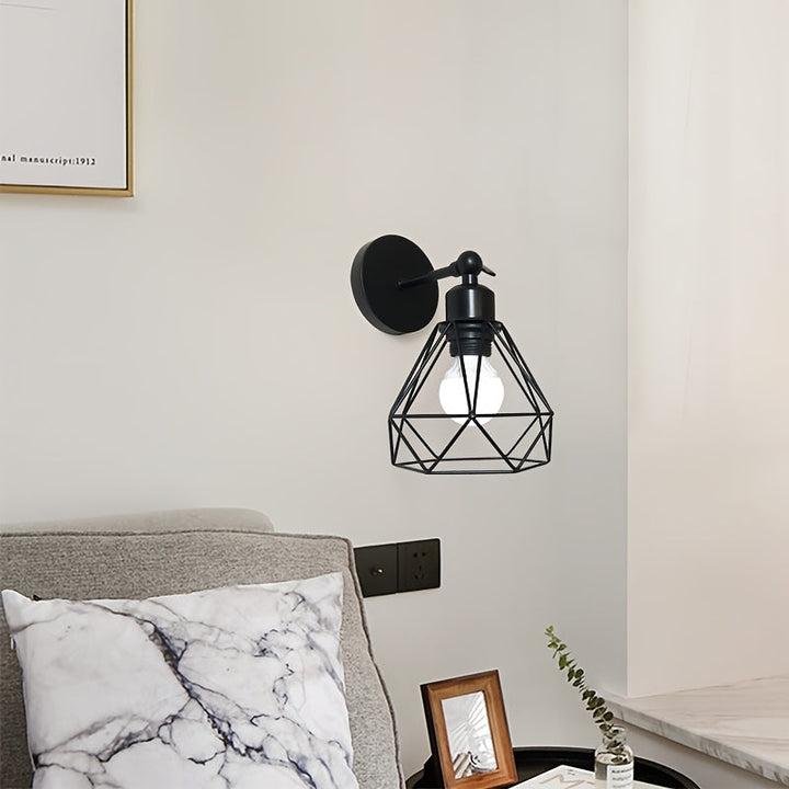 1 lámpara de pared ajustable con base para foco E27 - Estilo industrial moderno, montaje semiempotrado en hierro para sala, cocina, dormitorio, pasillo y escaleras (foco no incluido), iluminación de cocina, iluminación contemporánea, iluminación duradera