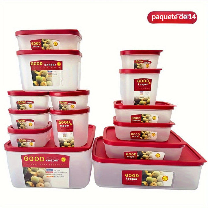 Juego de 14 Recipientes para Alimentos con Tapas a Presión, Cajas Bento, Ideales para Comida, Preparación de Comidas y Sobras, Organización de Cocina y Nevera, Contenedores BPA-Free para el Hogar y Vuelta al Colegio