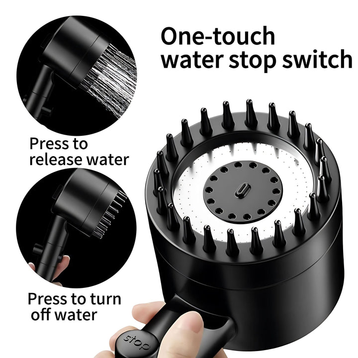 Rociador de Ducha con Masaje de Presión y Tres Niveles más 12 Elementos Filtrantes