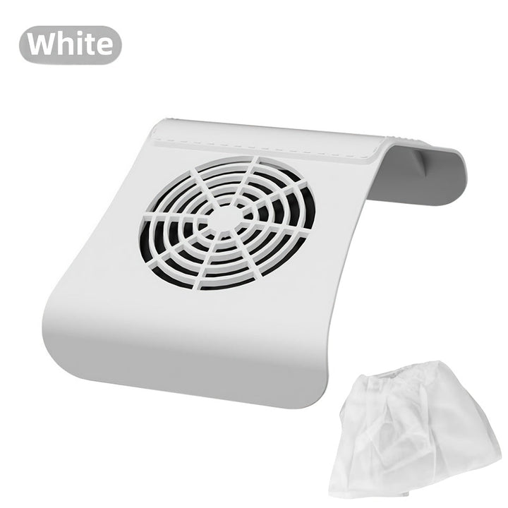 Colector de polvo de uñas silencioso para manicura y pedicura - Filtro reutilizable, 20000 RPM, 110V, 2 cepillos, 3 modos (vibración/masaje/limpieza profunda), uso en salón de casa, incluye 2 bolsas de eliminación de polvo, accesorio de pedicura, diseño