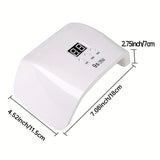 Linterna de Uñas 120W Alta Velocidad con 3 Ajustes de Temporizador, Pantalla Digital y Brillo Ajustable - Rápida para Manicura Profesional en Casa o Salón, Alimentación USB, Herramienta de Manicura | Interfaz Fácil de Usar | Acabado Blanco Brillante, Sum