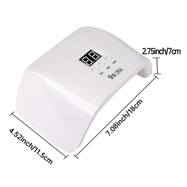 Linterna de Uñas 120W Alta Velocidad con 3 Ajustes de Temporizador, Pantalla Digital y Brillo Ajustable - Rápida para Manicura Profesional en Casa o Salón, Alimentación USB, Herramienta de Manicura | Interfaz Fácil de Usar | Acabado Blanco Brillante, Sum