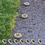 Juego de 4 luces solares para exteriores enterrables, farolas LED subterráneas, luces solares impermeables para jardín y patio, decoración con cristales, portátiles e impermeables, ideales para jardines, patios y pavimentos, decoración festiva