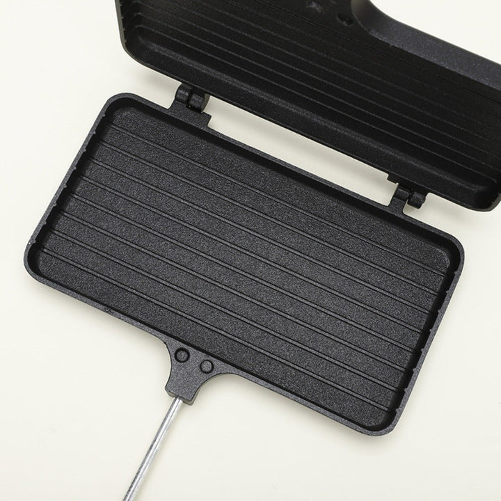 Hacer sándwiches rectangulares de aluminio no adherente con bandejas extraíbles - Calentamiento de doble cara, perfecto para hamburguesas de desayuno y sándwiches gruesos, compatible con estufas de gas, fabricante de sándwiches de desayuno | Utensilios d