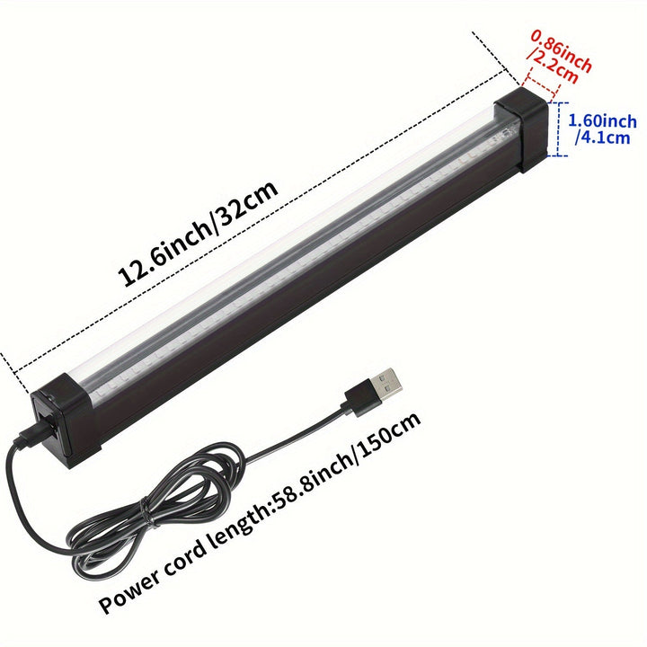 2 barras de luz negra UV LED USB de 12.6 pulgadas, 385-400nm, con interruptor, para fiestas, discotecas, bajo voltaje 5V