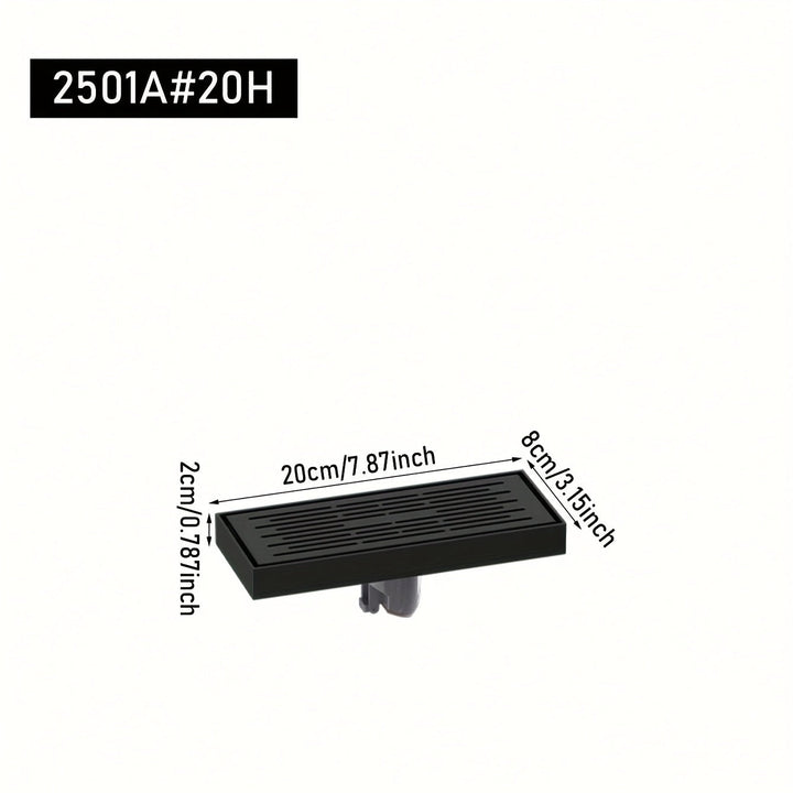 1 desagüe rectangular lineal para baño y ducha, grueso y resistente, con recolector de cabello, material resistente a olores, fácil de limpiar, acabado metálico elegante, construcción duradera