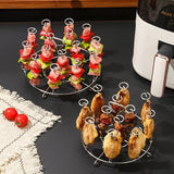 Soporte vertical para parrilla de acero inoxidable 304 con 12 pinchos - Ideal para barbacoa, freidora de aire y uso en la cocina, perfecto para carnes y verduras, duradero y fácil de limpiar, freidora de aire con parrilla