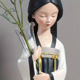Jarrón Decorativo de Estilo Antiguo de la Dinastía Tang China para Banquete de la Corte Femenina, Hanfu Lindo para Sala de Estar y Entrada, Regalo de Halloween, Regalo de Navidad