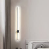 1pc Aplique de montaje semi empotrado LED moderno, luz de pared lineal larga para comedor, sala de estar, dormitorio, pasillo - Pantalla de metal, cableado 85V-265V, incluye fuente de luz, no requiere batería