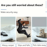 12pcs/32pcs/34pcs Fijador Avanzado Antideslizante para Alfombras, Pegatina Antideslizante Lavable de Doble Cara - Negro, Adecuado para Alfombras de Salón, Comedor y Baño - Evita Deslizamientos y Bordes Rizados