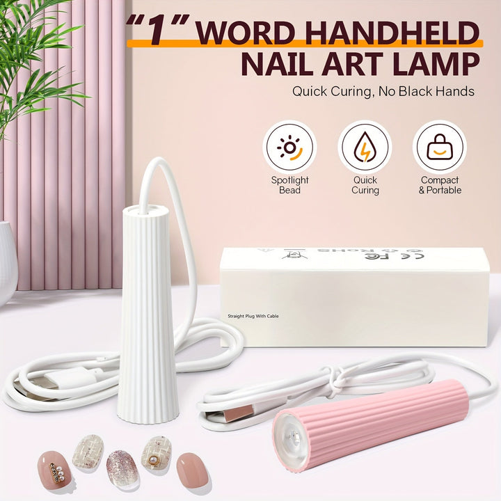 Secadora de uñas LED portátil para esmalte en gel, lámpara de uñas mini manual con USB, luz de curado para pegamento de uñas en gel sin formaldehído, herramienta de arte de uñas para el hogar, accesorios para uñas, herramientas para uñas | Secadora de uñ