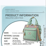 Estuche de almuerzo aislado elegante y casual con detalles acolchados en tela Oxford, ideal para el trabajo y camping, no apto para alimentos, regreso a clases