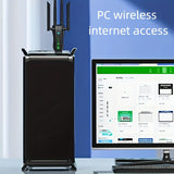 Adaptador Wi-Fi USB de Doble Banda Vszapower con 4 Antenas Ajustables, Velocidad de 1300Mbps, Baja Latencia, Frecuencias 2.4G/5.8G, Portátil Plug & Play para Hogar, Oficina, Estudio, Hotel, Uso en Apartamentos, Vszapower