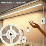 Tira de luces LED inteligente de 5V con sensor de movimiento - Control fácil de encendido/apagado, luz cálida/blanca, ideal para TV, cocina, gabinetes y armarios - Incluye cinta adhesiva de doble cara