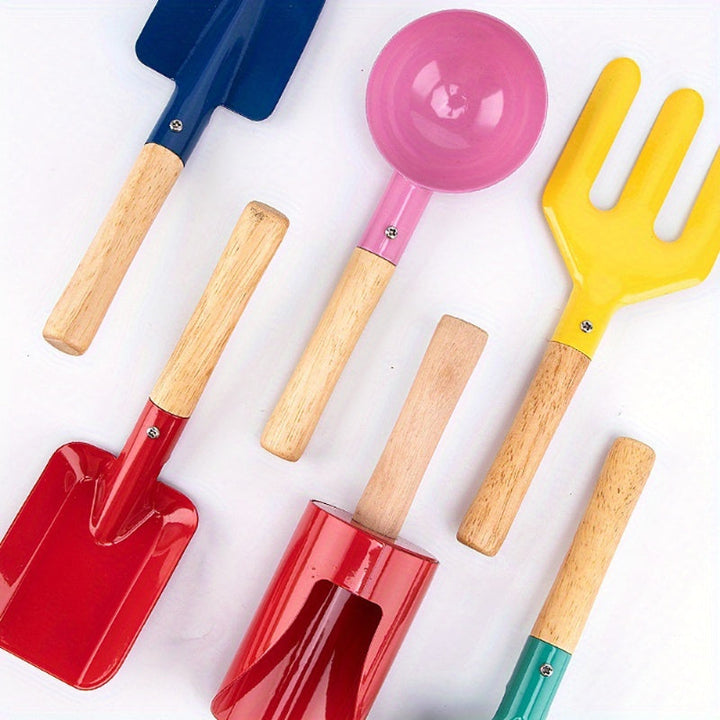 Conjunto de 4 palas de jardín y playa - Herramientas de pala de metal para cavar tierra y arena, agricultura de cosplay, actividades divertidas de plantación, decoración de jardín, no se necesita electricidad ni batería